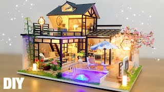 DIY Miniature Dollhouse Kit  Modern House with Swimming Pool  Miniature with Jenny [upl. by Viking]