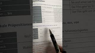 Lokale Präpositionen deutsch deutschlernen trending grammatik shortvideo a1 pluspunkt b1 [upl. by Jock]