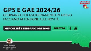 Gps e GaE 202426 Ordinanza per aggiornamento in arrivo facciamo attenzione alle novità [upl. by Scharff687]