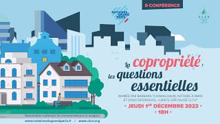 Conférence  Copropriété  les questions essentielles  Jeudi 1er décembre 2022 [upl. by Leasia]