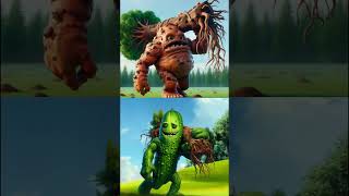 potato vs cucumber tree uprooting amp throwing competition  Monster  VS  shorts AI4Monster [upl. by Demp]