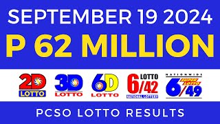 Lotto Result Today 9pm September 19 2024  PCSO Complete [upl. by Mendes775]