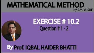 Ch 10 Differential Equations of Higher Order Example Ex 102 Q1Q2  Method by SM Yusuf Lec 6 [upl. by Noxas]