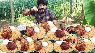 10 Plate Chicken Biryani Chicken 65 amp Eggs Eating Challenge  VILLAGE STYLE EATING [upl. by Merle]