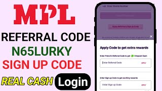 MPL referral code  MPL sign up code  MPL official referral code [upl. by Inaflahk166]