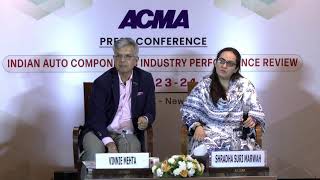 ACMA PRESS CONFERENCE INDIAN AUTO COMPONENTS INDUSTRY PERFORMANCE REVIEW FY 202324 [upl. by Ehcram882]