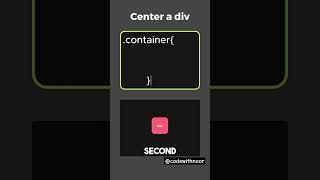 Center a div new technique for beginners shorts viralvideo trending [upl. by Einaffit]