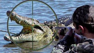 Best hunting African Nile crocodiles with guns [upl. by Brott]