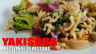 YAKISOBA PARA 10 PESSOAS  RECEITAS DA ROSA [upl. by Winn]