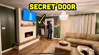 How to build a Shiplap Fire Place Secret Door [upl. by Milzie]