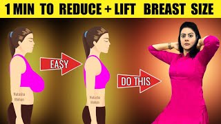 1 Min Easy Yoga Exercises To Reduce Breast Fat Naturally At Home  Lift Saggy Breast [upl. by Oly]