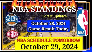 NBA STANDINGS TODAY as of October 28 2024  GAME RESULTS  NBA SCHEDULE October 29 2024 [upl. by Miche814]