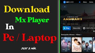 Laptop me mx player kaise download kare  pc me mx player kaise install kare  mx player in laptop [upl. by Enenaej3]