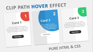 CSS Responsive Card With Clip Path Hover Effect  Pure HTML amp CSS Only  Beginners [upl. by Aicilaf]