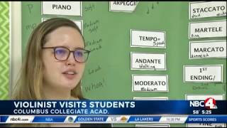 NBC4 Violinist Alina Kobialka Visits Columbus Students [upl. by Bealle]