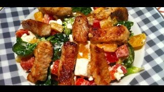 Der low carb Frischkäse Salat mit Putenbruststreifen  Fitnessrezepte [upl. by Burnside]