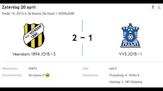 Voetbalwedstrijd JO15 20042024 Veendam1894 JO153 tegen VVS JO151 [upl. by Eolhc]