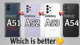 Galaxy A51 vs A52 vs A53 vs A54 Specs comparison [upl. by Tudela]