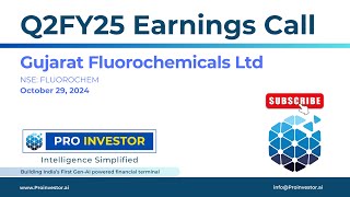 Gujarat Fluorochemicals Ltd  Q2FY25  Earnings Conference Call  concall concallshorts gfcl [upl. by Yeliac]