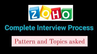 Zoho Interview Process 2020  Pattern  Frequently asked Topics  BiNaRiEs [upl. by Monteith]