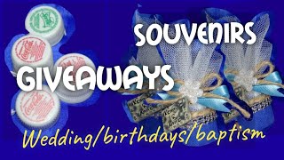 DIY Wedding Giveaways Souvenirs l Christening l birthdays l joan mataganas [upl. by Nalid]