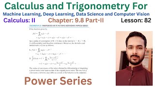 Lesson 82 PartII Differentiation and Integration Power Series Convergence Divergence in Calculus [upl. by Ahsinut583]