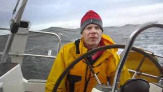 Sailboat Crossing the Columbia Bar in Strong Conditions [upl. by Eniamart898]