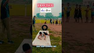 Kho kho practice videoSky dive tricksKho kho basic skills and tricks khokhodives khokhorules [upl. by Zanahs]