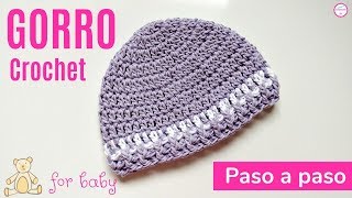 COMO TEJER GORRO CROCHET PARA RECIÉN NACIDO [upl. by Adamek]