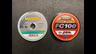 FC100 Fluorocarbon vs Maxima Monofilament Underwater Abrasion Tests [upl. by Mccollum541]