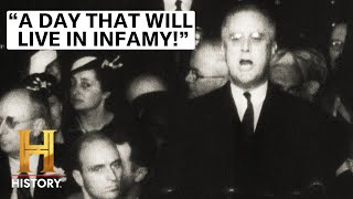 FDR INFAMY SPEECH ASKING CONGRESS TO DECLARE WAR 12841  Franklin Delano Roosevelt  WWII 24400 [upl. by Zetta949]