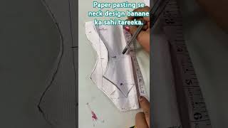 Paper pasting se neck ka design kaise cut kare fashion diwali ytshorts viraldiwalvideo [upl. by Ezalb117]