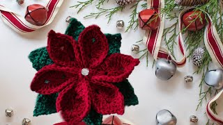 Noche buena tejida a crochet ☃️🎅🎄 super bonita y muy facil de hacer 🤞🏻🥰 [upl. by Guthrey]