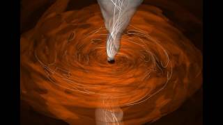 Black hole accretion disk simulation Disk jet and magnetic field [upl. by Laney]