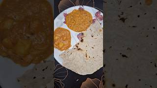 Javari Roti alloo curry and Pesara Pappu shorts shortsfeed subscribe trending foodie [upl. by Towny]