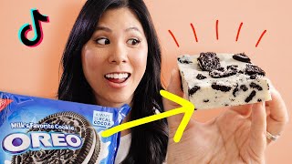 Testing OREO TikTok FOOD HACKS [upl. by Amluz]