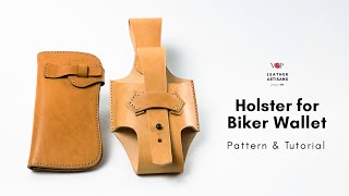 Leather Holster for Biker Wallet PDF Pattern and Tutorial [upl. by Saberio]