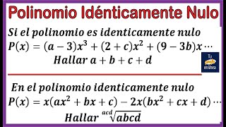 🚩EXPRESIONES ALGEBRAICAS 07 Polinomio Identicamente Nulo Ejercicios [upl. by Eleets]