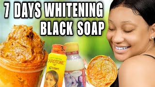 7 DAYS WHITENING BLACK SOAP  BLACK MOLATO SOAP  FOR WHITENING amp FLAWLESS SKIN whiteningblacksoap [upl. by Orgell436]