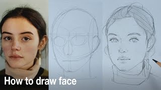 How to draw a face  step by step  draw with me [upl. by Introk143]