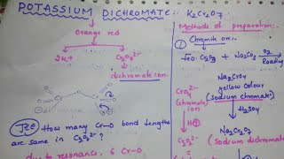 Potassium dicromate K2Cr2O7 in easy way d block elements [upl. by Lauri92]