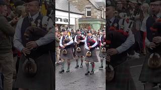 Perth pipeband marchingband in street parade to 2024 pitlochry highlandgames Scotland shorts [upl. by Gnuhn]