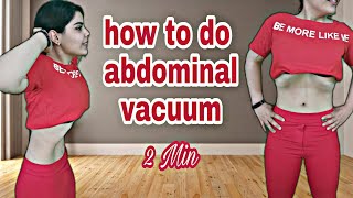 2 min how to do abdominal vacuum  abdominal vacuum  stomach vacuum [upl. by Eba]