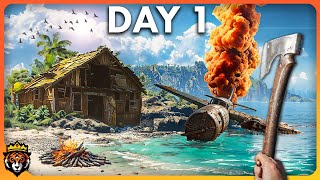 DAY 1 First Look at this GORGEOUS New Island Survival Game [upl. by Constantina]