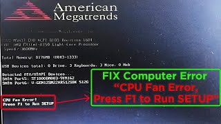 Cara Mengatasi CPU Fan Error Press F1 To Run SETUP [upl. by Breen925]