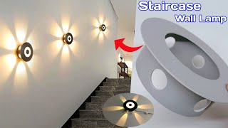 How to make a Wall Lamp at Home Wall Sconce LED Light New Staircase Wall Decoration Ideas [upl. by Gnous]