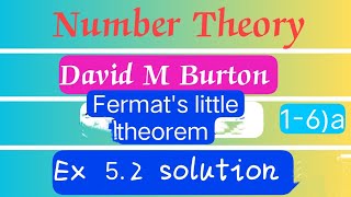 Fermats little th David M Burton Ex 52  16a solution [upl. by Newo]