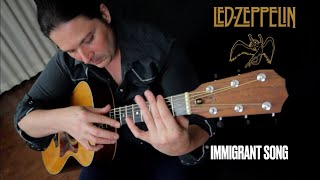 Immigrant Song  solo acoustic guitar arrangement  finger styletappingkapsalis tremolo [upl. by Can]