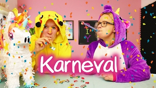 Das Große Karnevals Spezial 2017  PARTY SPIEL Süßigkeiten ansaugen  DIY INSPIRATION Eva amp Kathi [upl. by Michella]