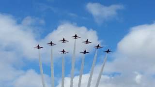 Red Arrows break to land at Liverpool Airport [upl. by Gnim]